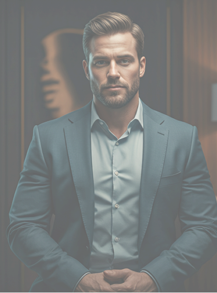 Man in a suit standing in a dimly lit room - Men's Vitality